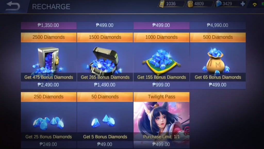 Cara Top Up Diamond Mobile Legends